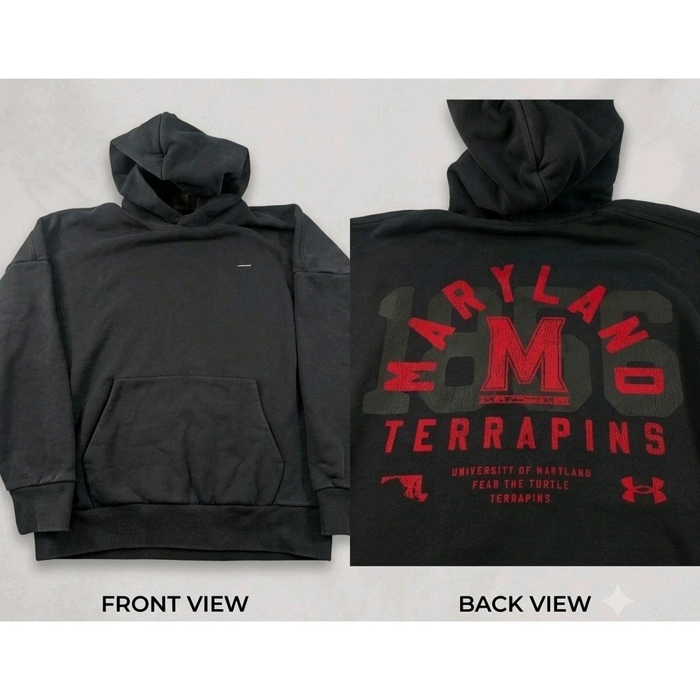Under Armour University Of Maryland Terrapins Black Men's Hoodie XL Heavy Hoodie